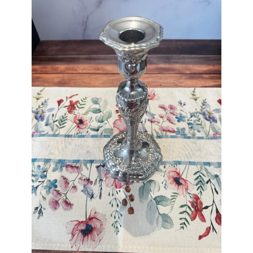 Vintage Cut Glass Bowl Silverplated Rim,  candlestick‎ curated grouping